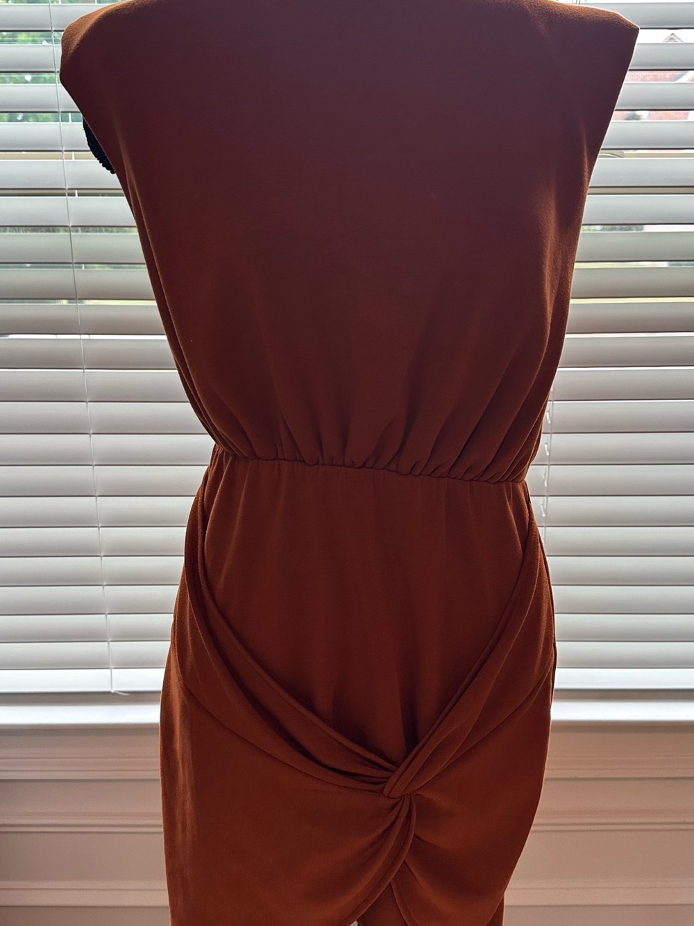 Free People Knot-Twist Mini Dress in Rust - Picture 2 of 5